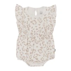 Bubble Romper In Oat Leopard