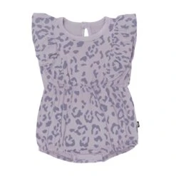 Bubble Romper In Taro Leopard
