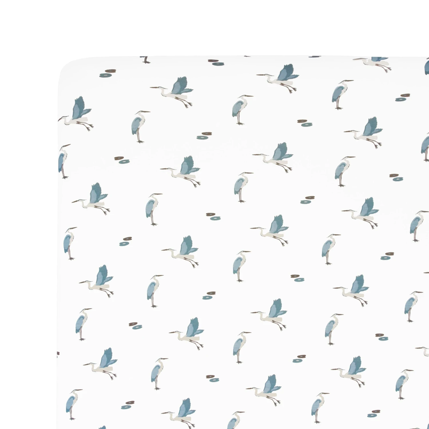 Crib Sheet In Blue Heron - Image 3
