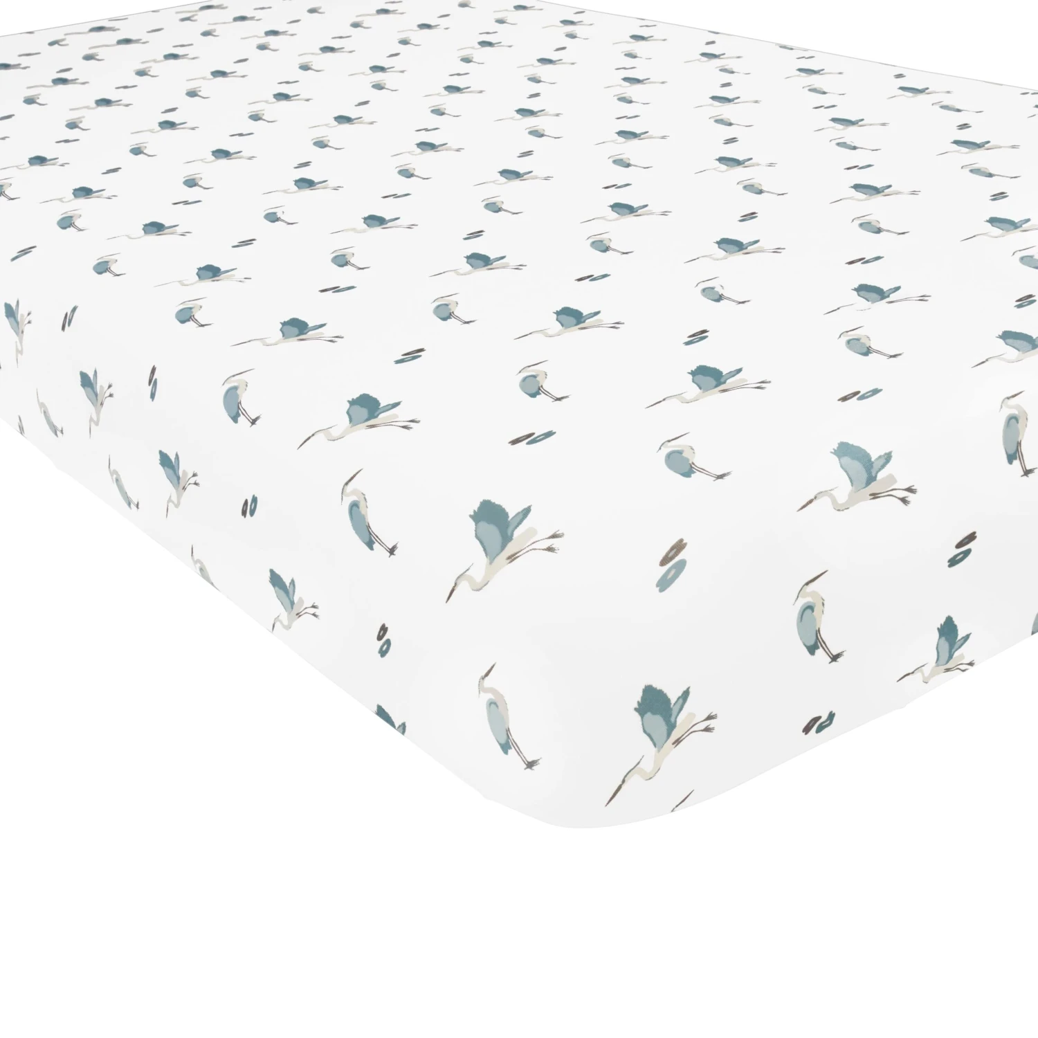 Crib Sheet In Blue Heron