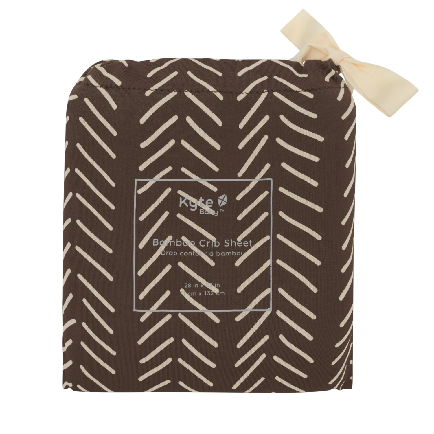 Crib Sheet In Espresso Herringbone - Image 2