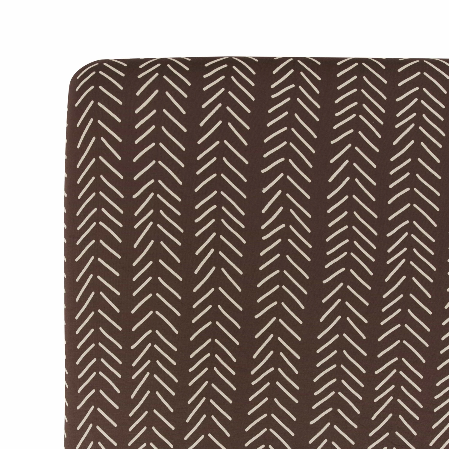 Crib Sheet In Espresso Herringbone - Image 3