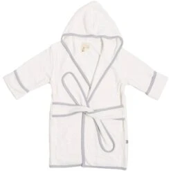 Toddler Bath Robe In Cloud With Storm Trim