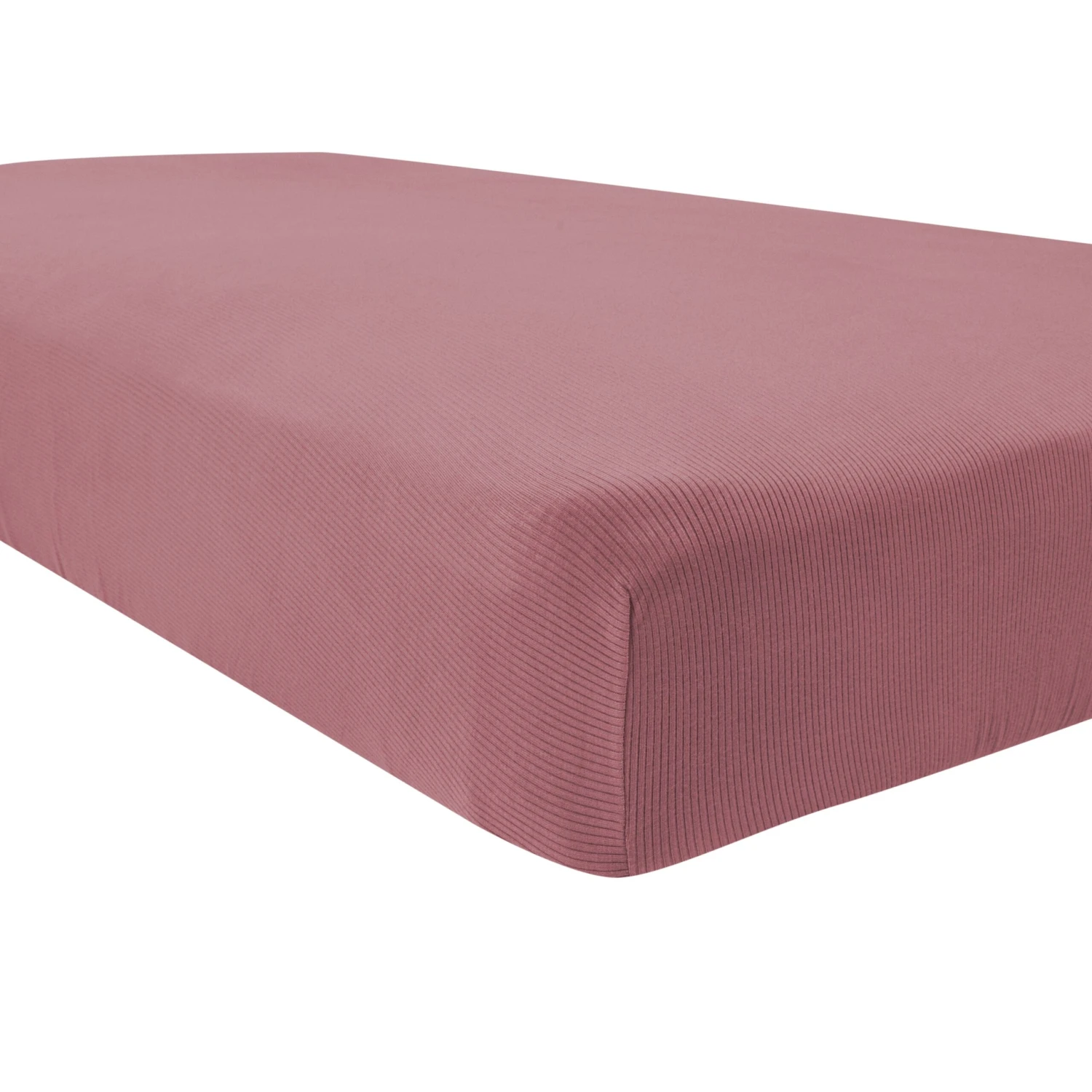 Ribbed Crib Sheet In Dusty Rose - Image 3