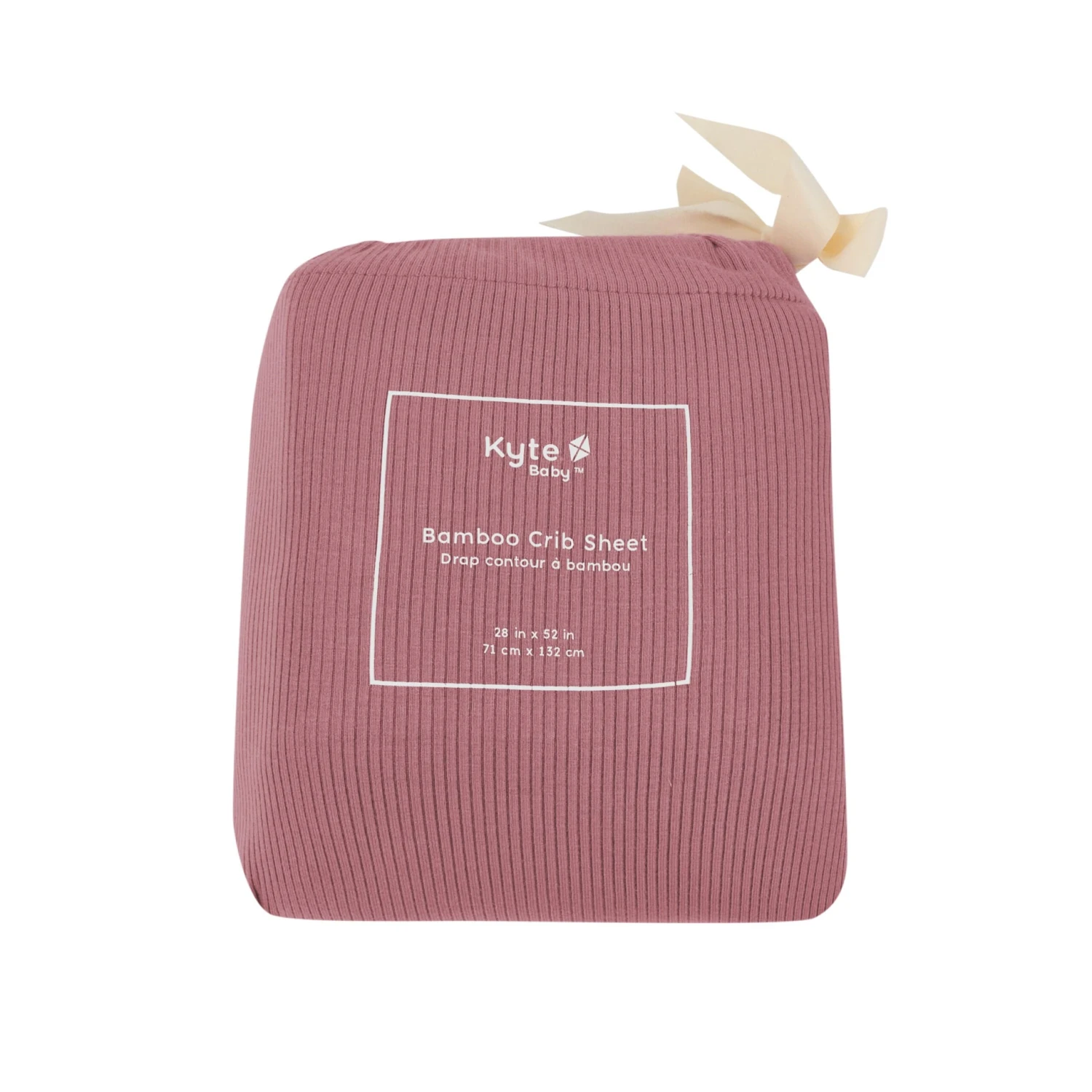 Ribbed Crib Sheet In Dusty Rose - Image 2