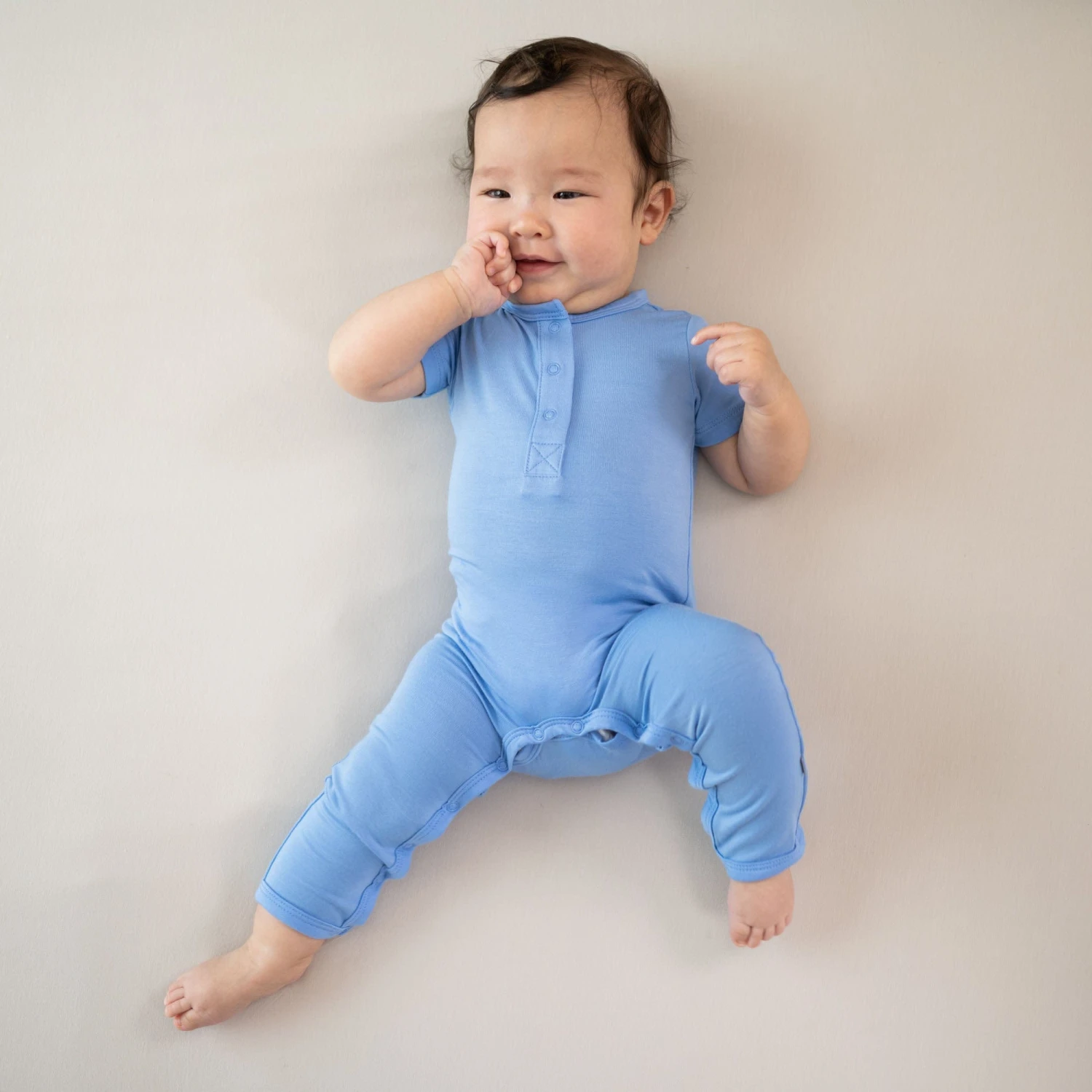 Short Sleeve Romper In Periwinkle - Image 3