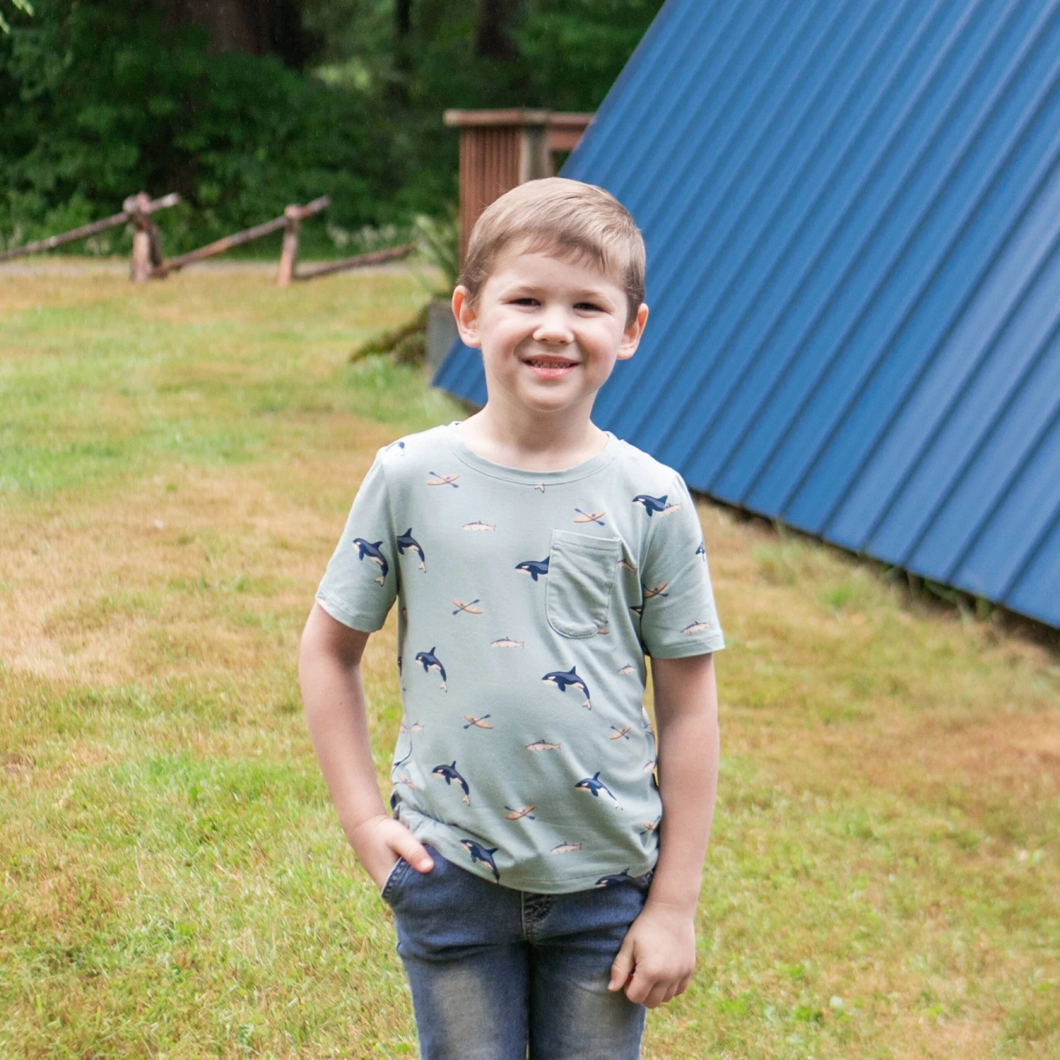 Toddler Crew Neck Tee In Coastline - Image 4