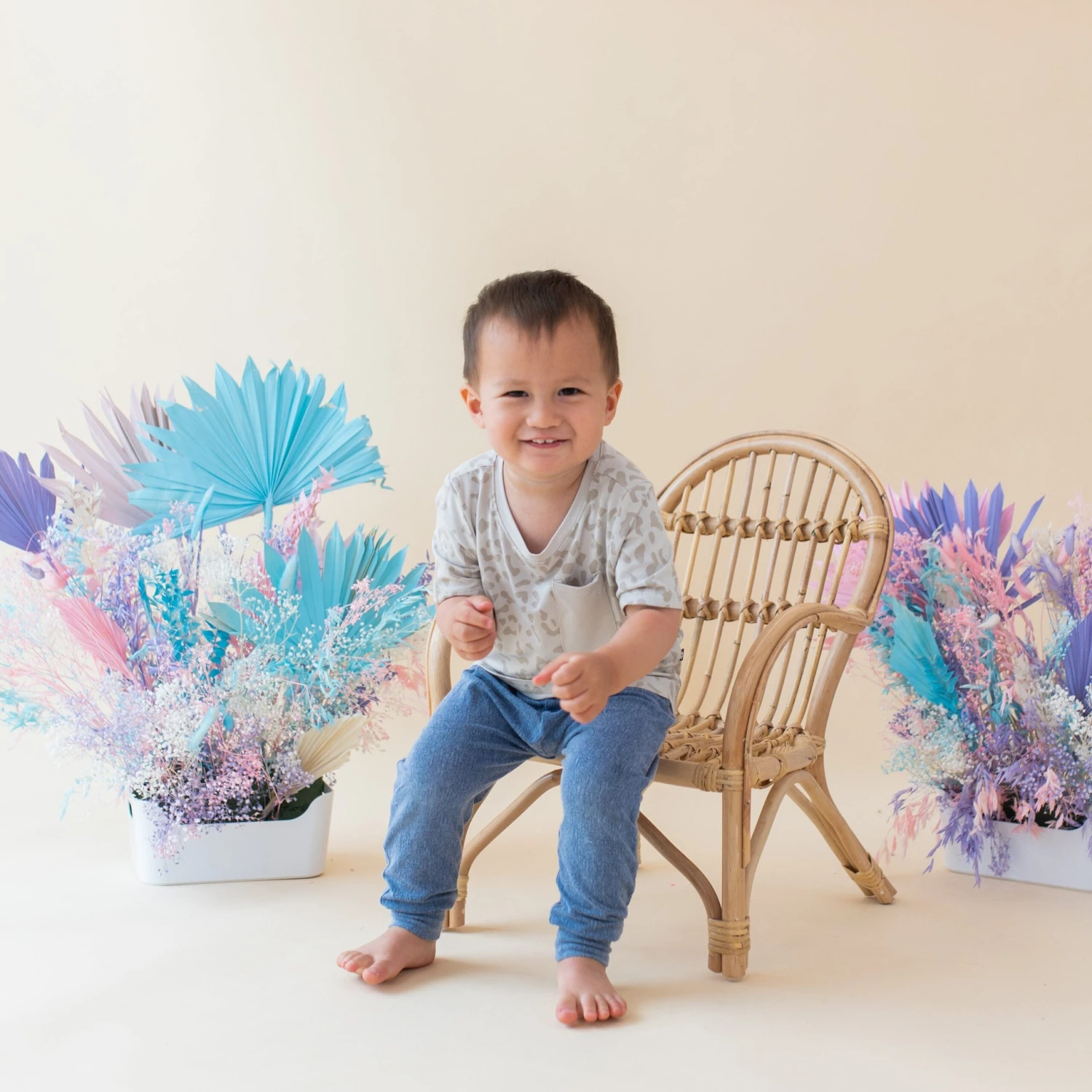 Toddler Crew Neck Tee In Oat Leopard - Image 4