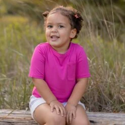 Toddler Crew Neck Tee In Raspberry