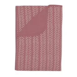 Toddler Blanket In Dusty Rose Herringbone 1.0