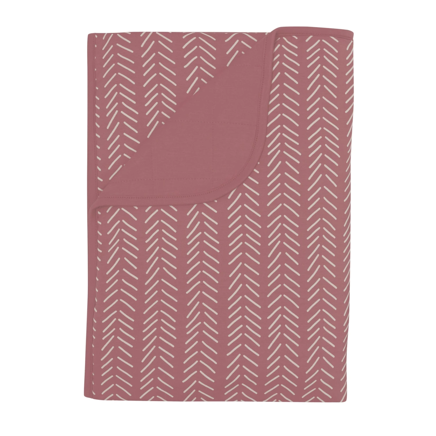 Toddler Blanket In Dusty Rose Herringbone 1.0