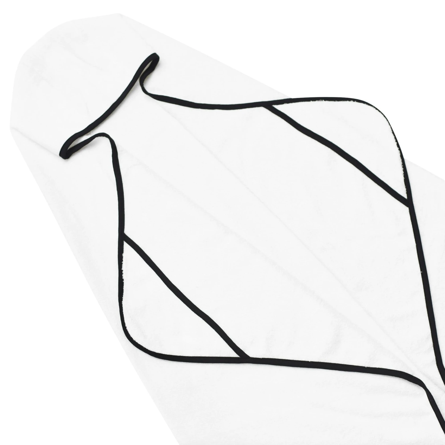 Toddler Hooded Bath Towel In Cloud With Midnight Trim - Image 3