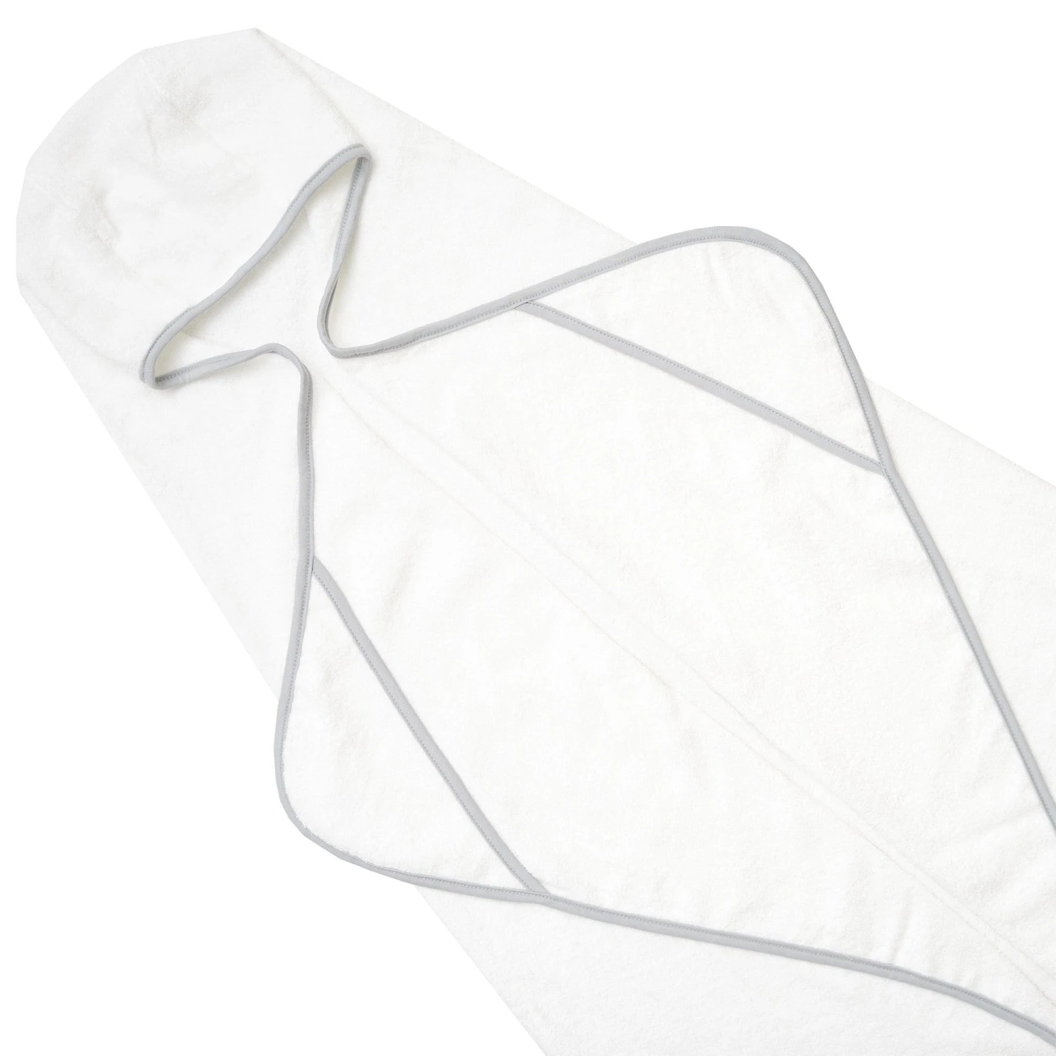 Toddler Hooded Bath Towel In Cloud With Storm Trim - Image 3