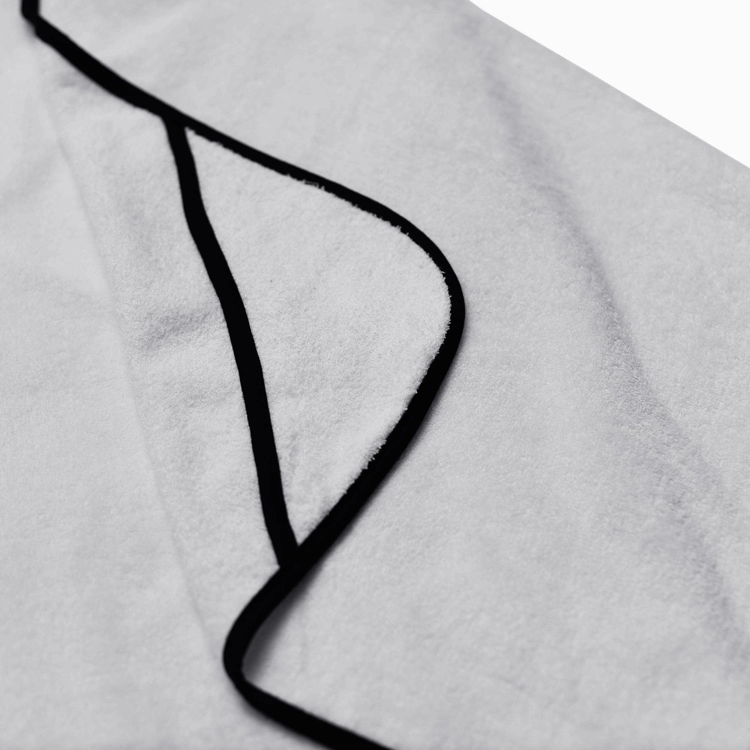 Toddler Hooded Bath Towel In Storm With Midnight Trim - Image 3