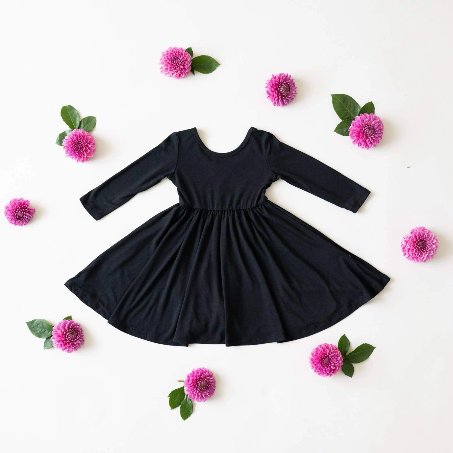 Long Sleeve Twirl Dress In Midnight - Image 4