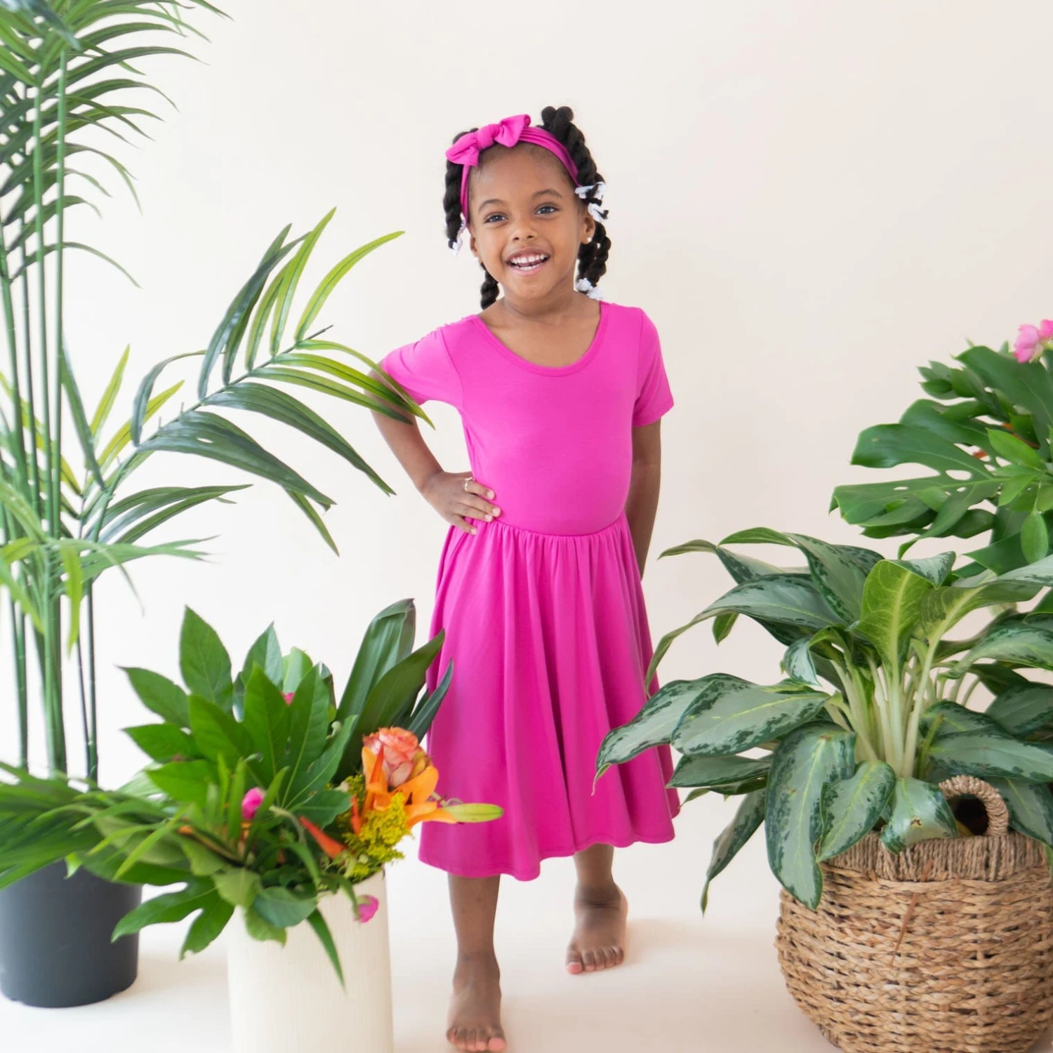 Twirl Dress In Raspberry - Image 3