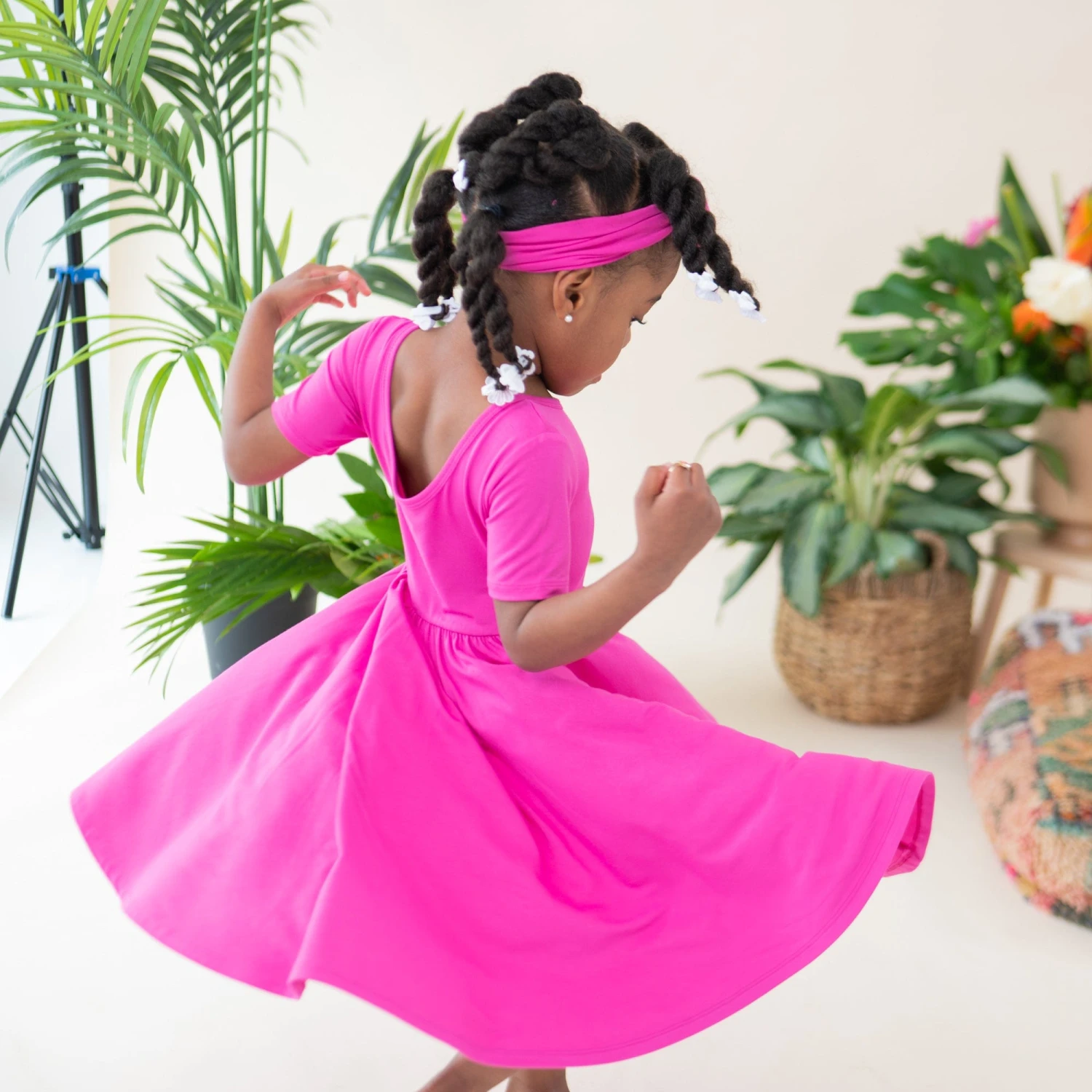 Twirl Dress In Raspberry - Image 4