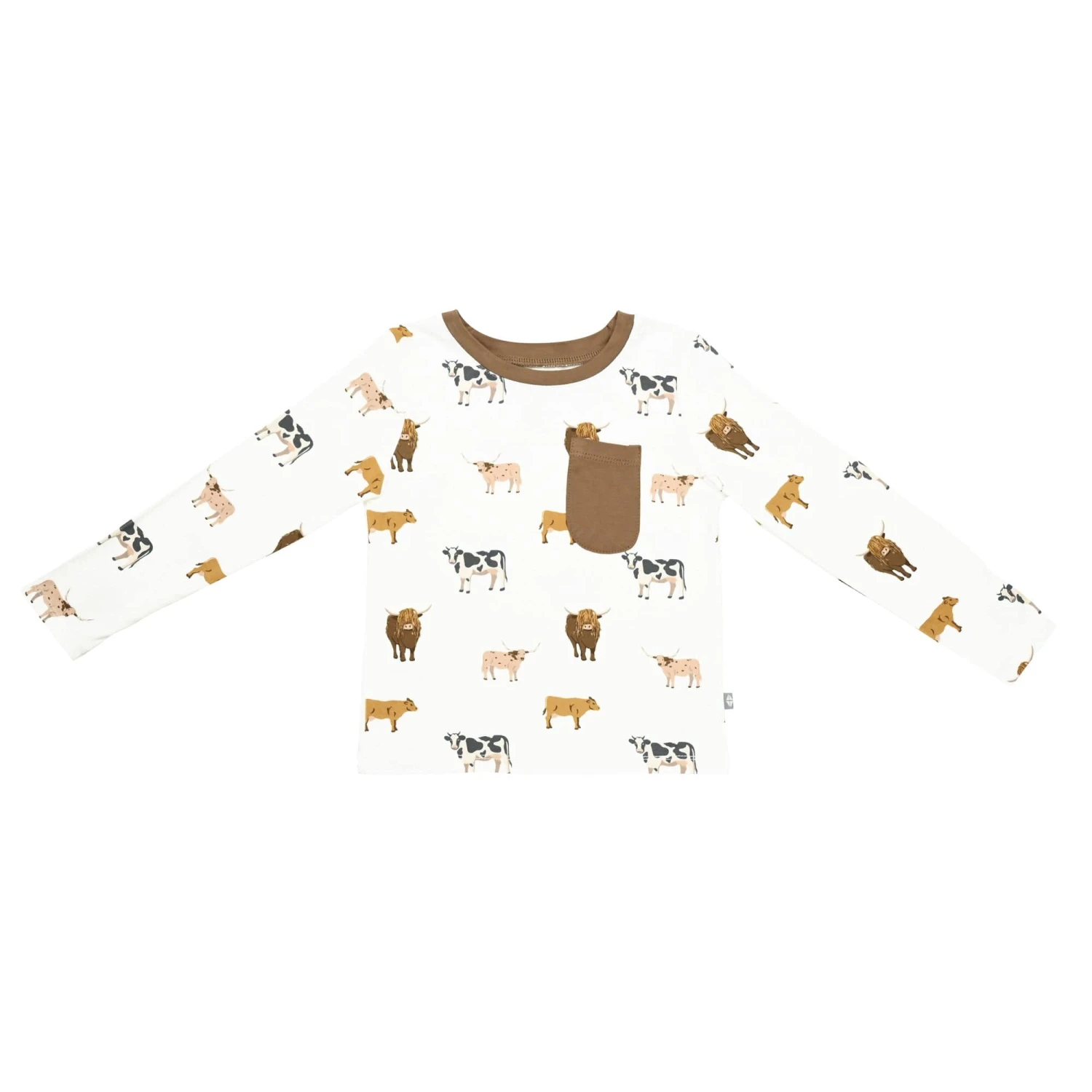 Long Sleeve Toddler Crew Neck Tee In Moo - Image 2