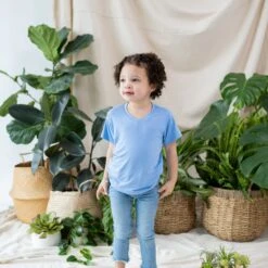 Toddler V-Neck Tee In Periwinkle
