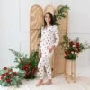 Women's Jogger Pajama Set In Cloud Poppies