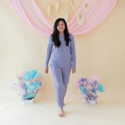 Women's Jogger Pajama Set In Taro Leopard