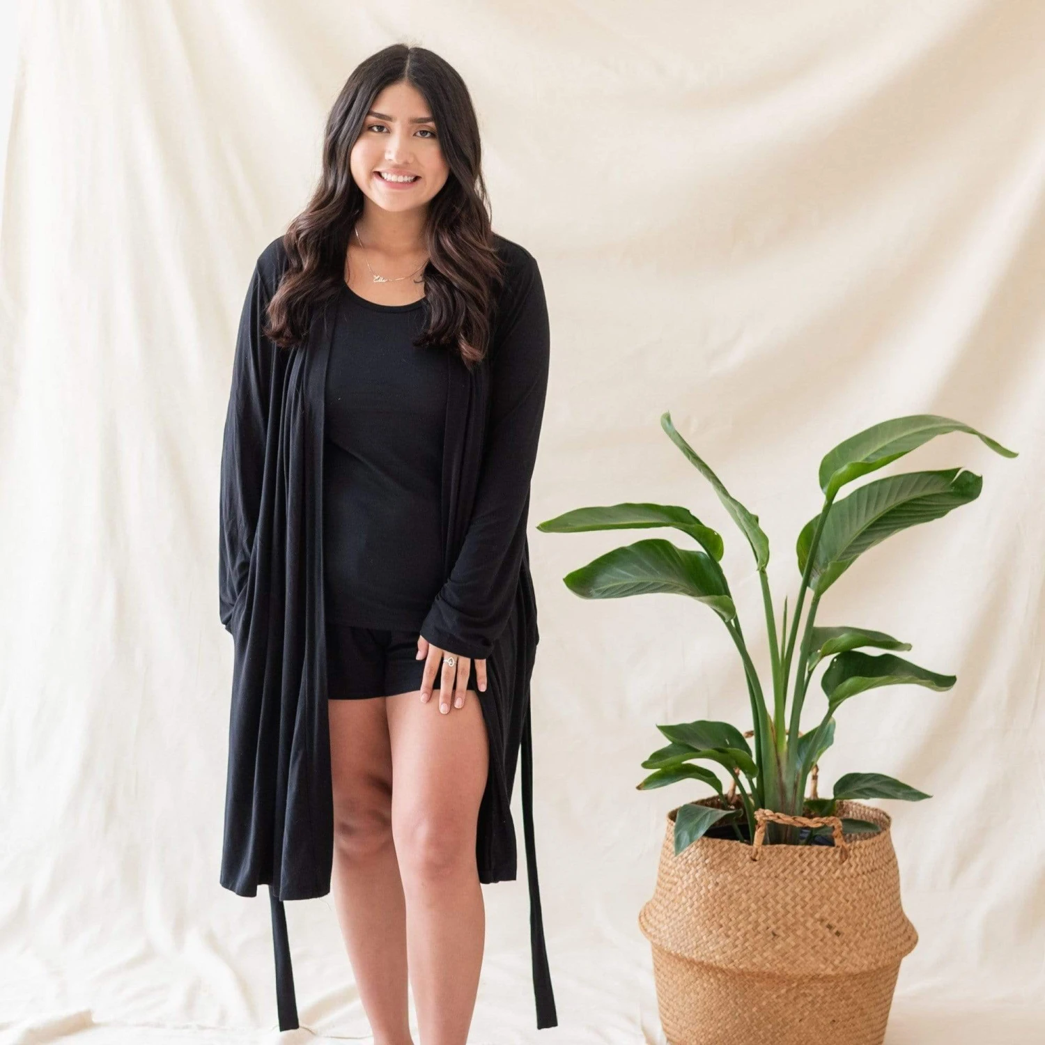 Women’s Lounge Robe In Midnight - Image 4