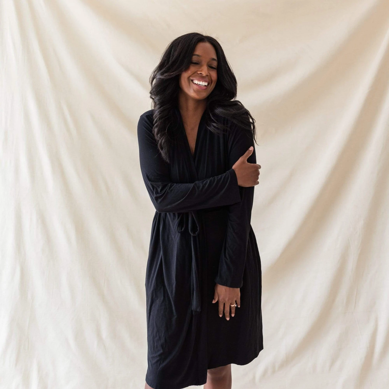 Women’s Lounge Robe In Midnight - Image 3