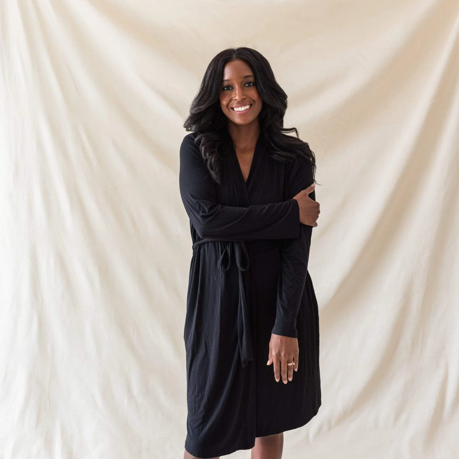 Women’s Lounge Robe In Midnight - Image 5