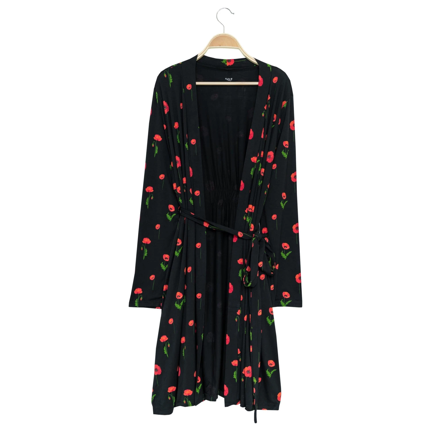 Women’s Lounge Robe In Midnight Poppies - Image 2