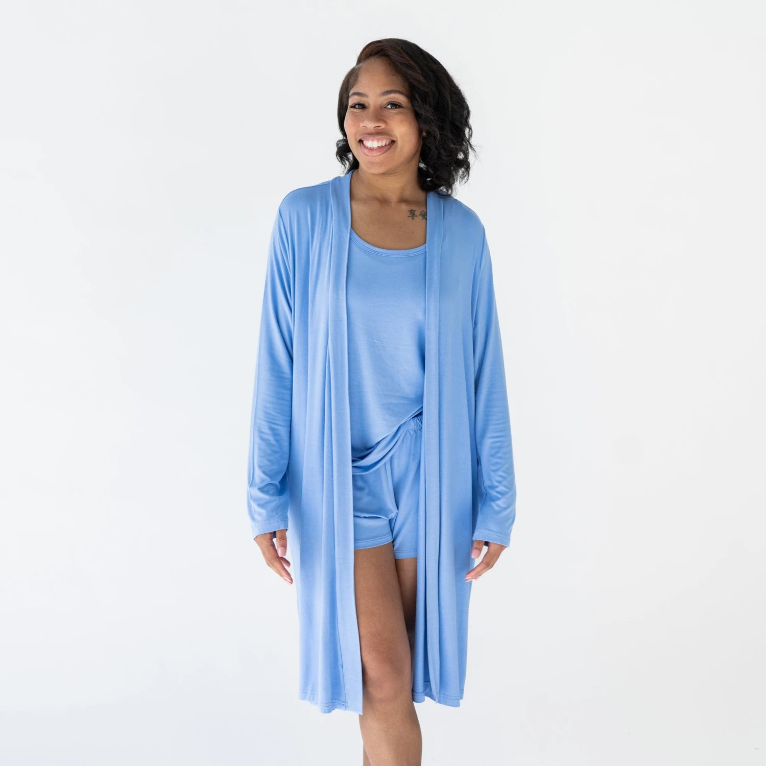 Women’s Lounge Robe In Periwinkle - Image 4