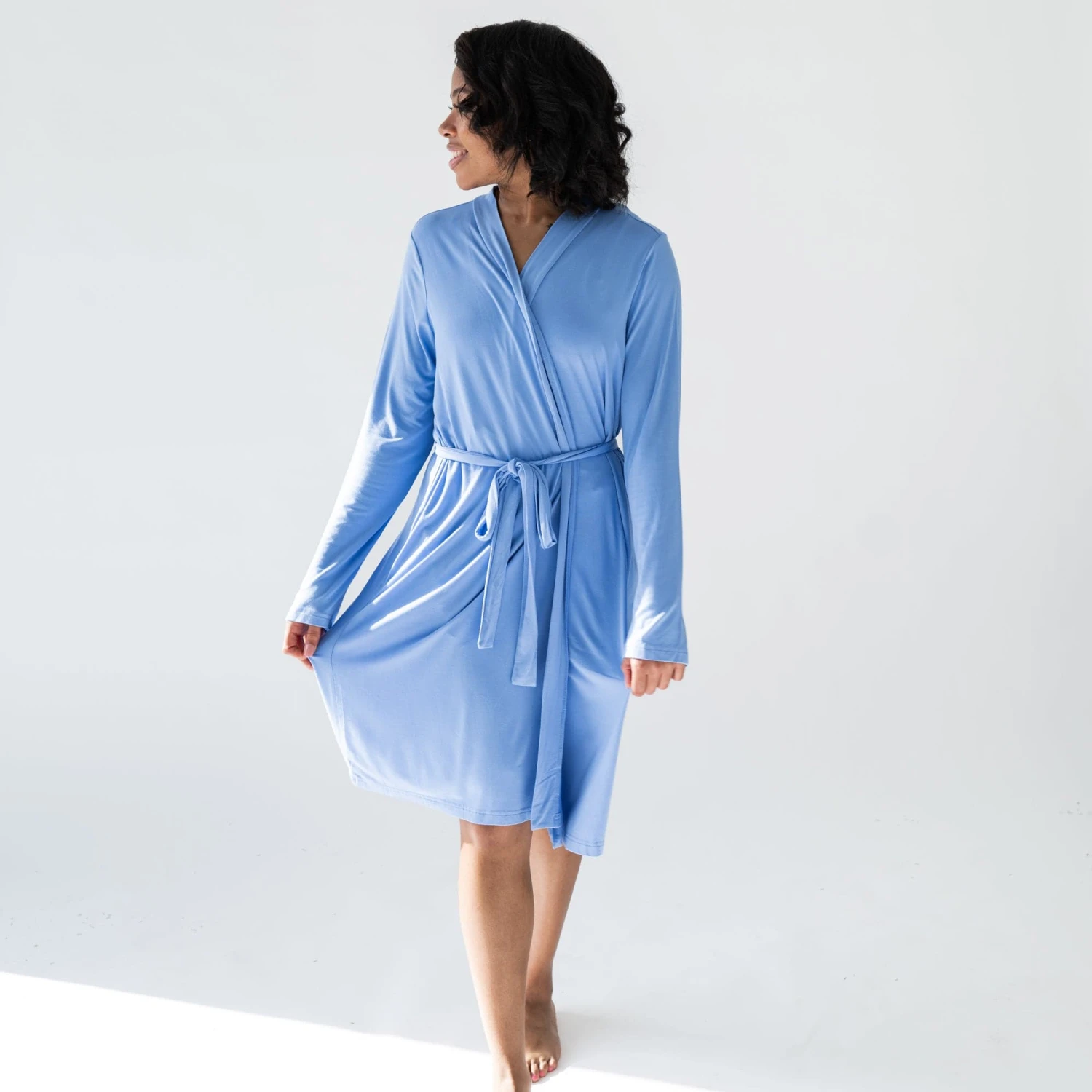 Women’s Lounge Robe In Periwinkle - Image 3