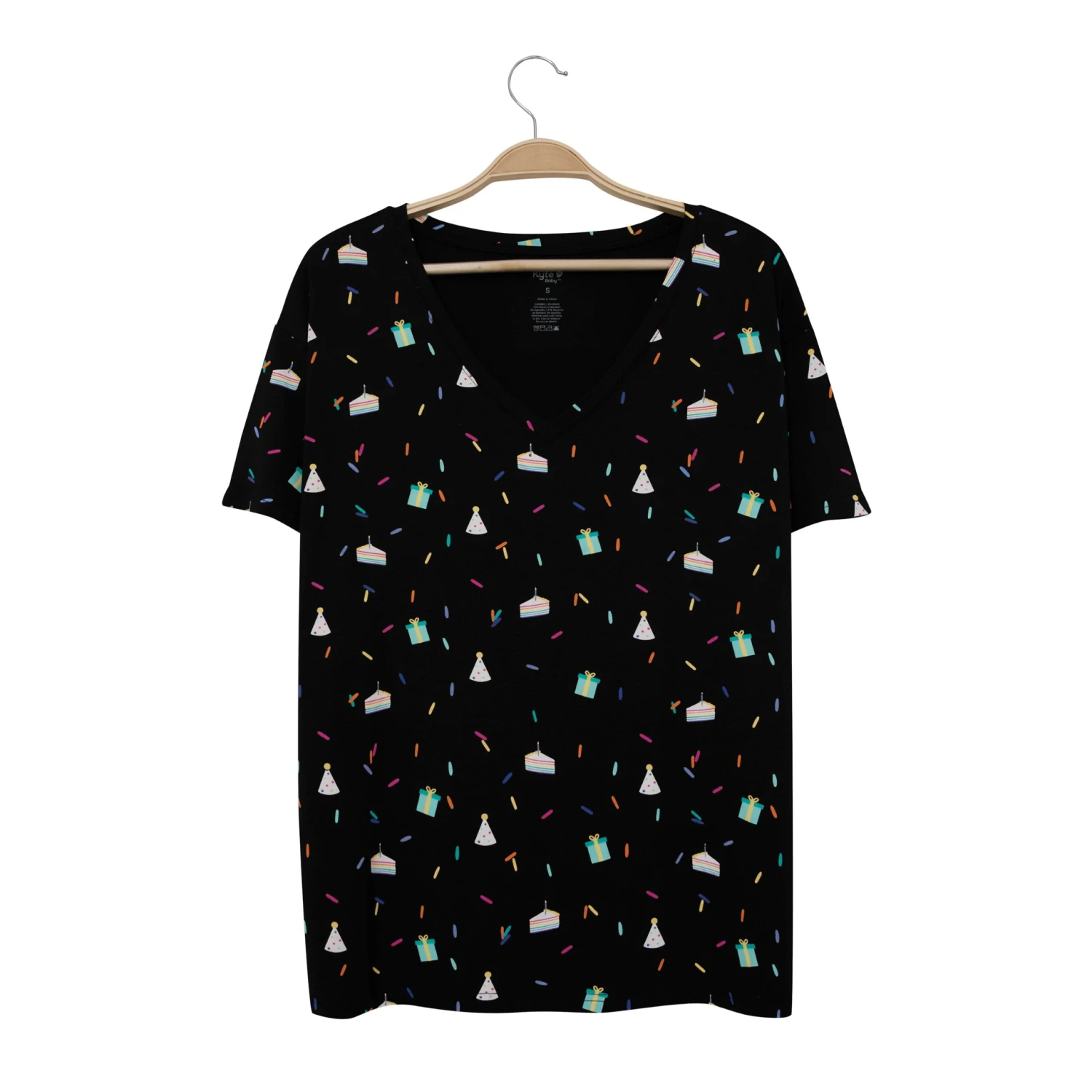 Women’s Relaxed Fit V-Neck In Midnight Party - Image 2