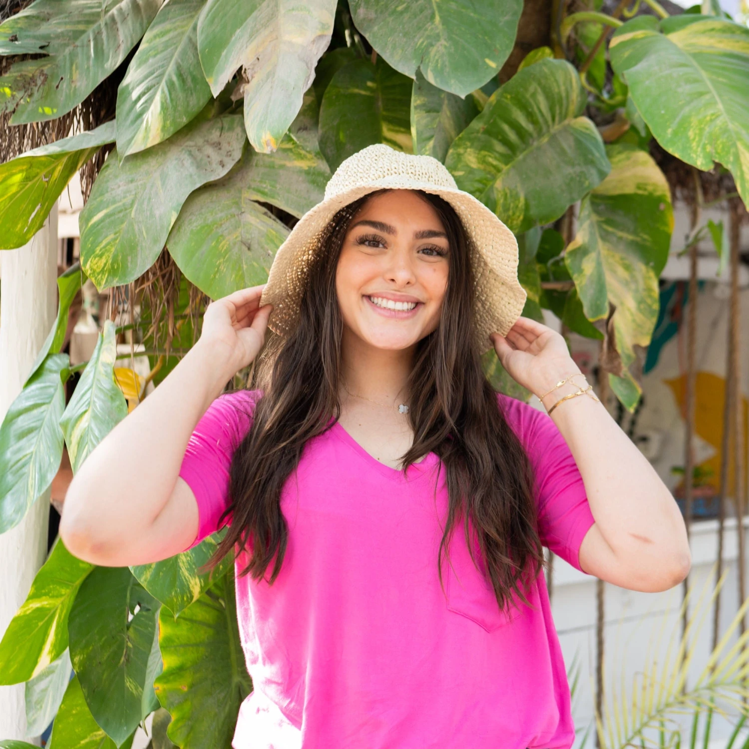 Women’s Relaxed Fit V-Neck In Raspberry