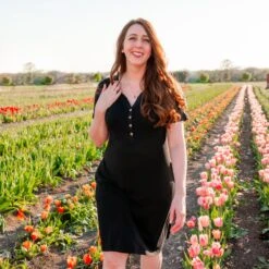 Midi Lounge Dress In Midnight