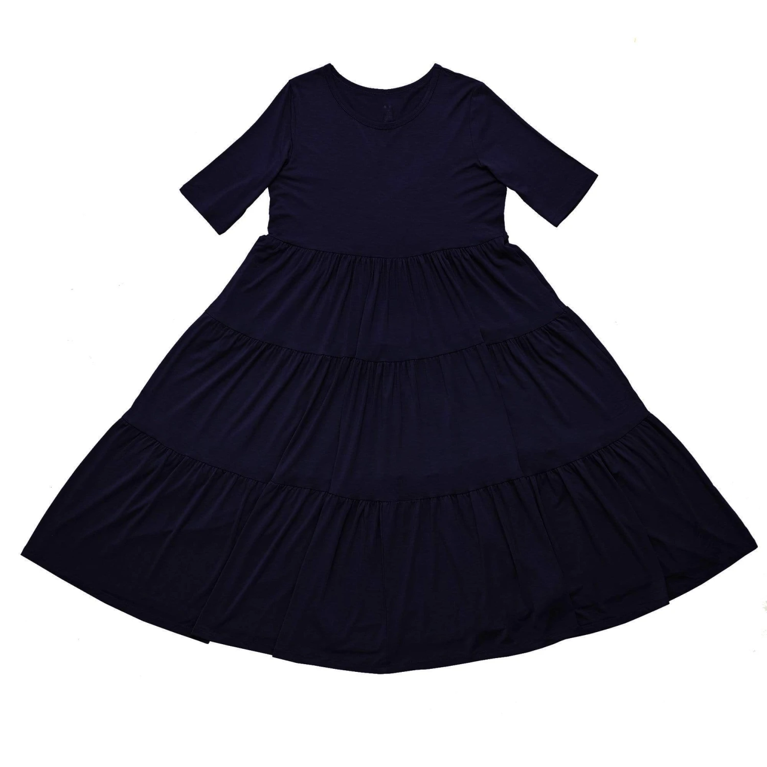 Women’s Tiered Dress In Midnight - Image 2