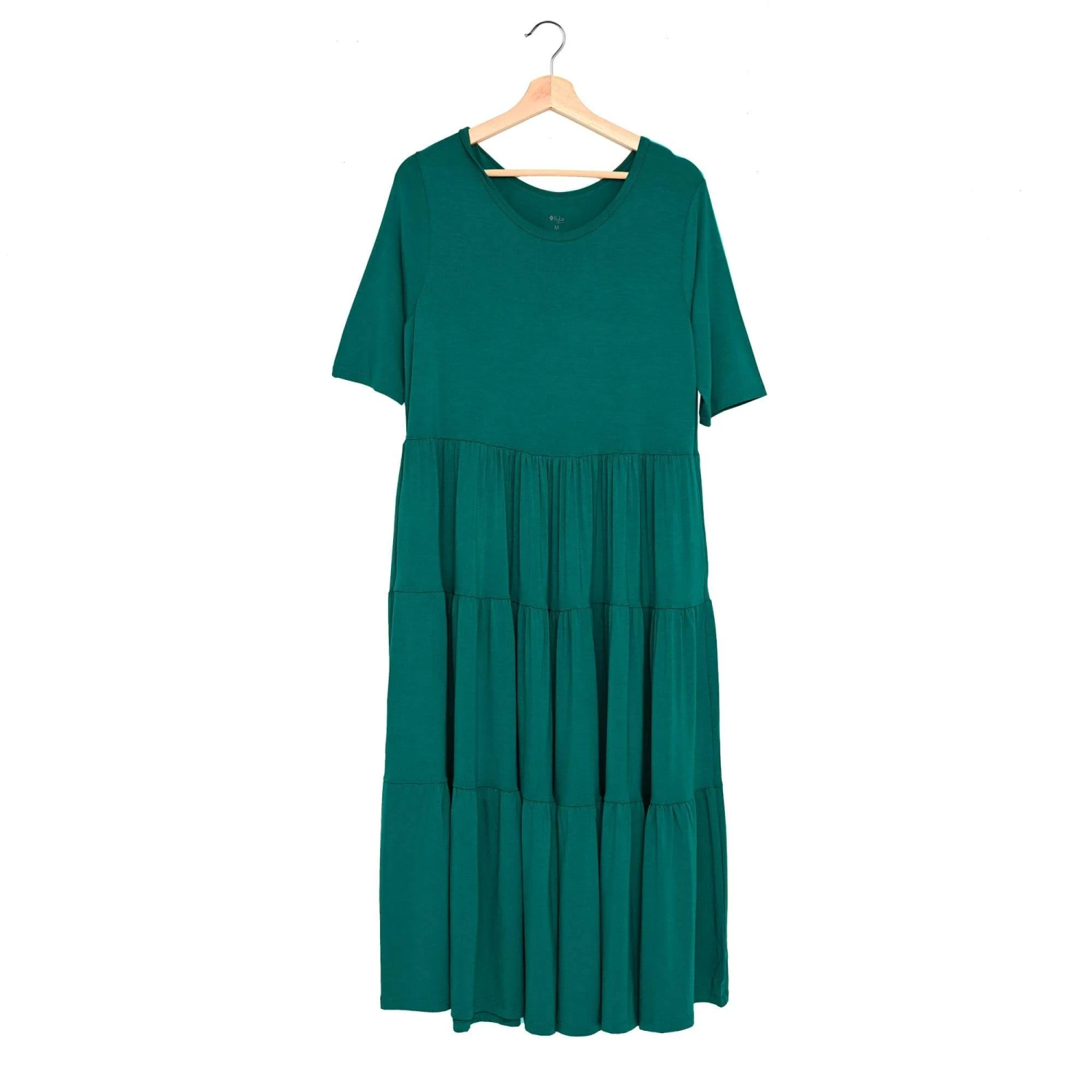 Women’s Tiered Dress In Emerald - Image 4