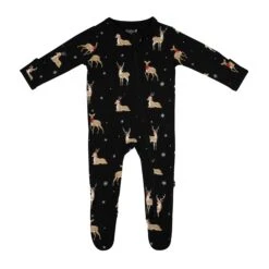 Zippered Footie In Midnight Deer