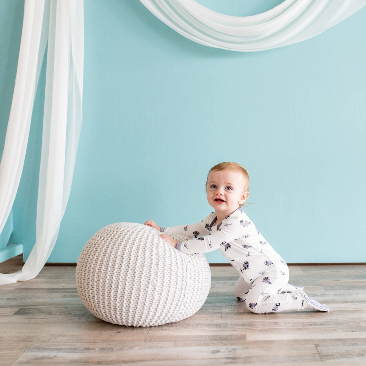 Zippered Footie In Raccoon - Image 3