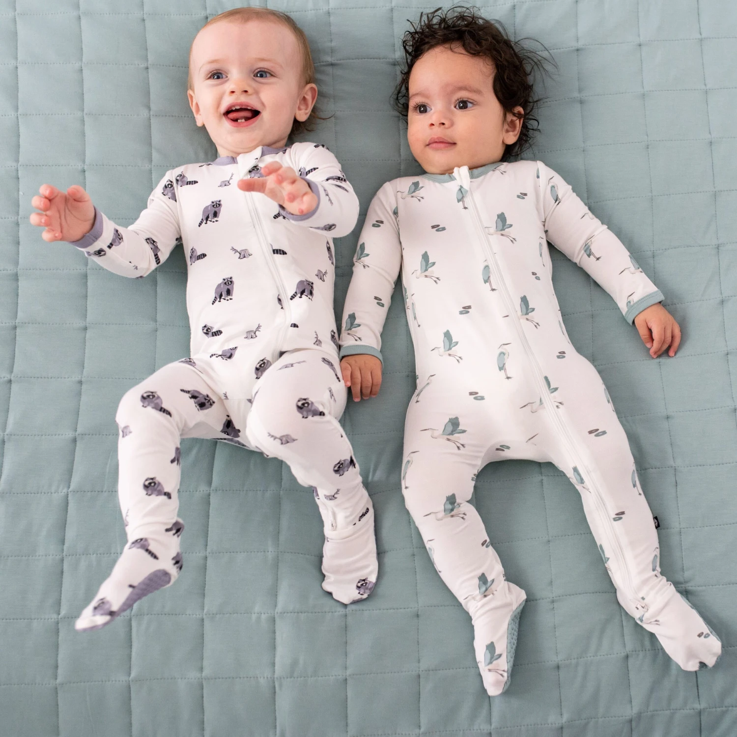 Zippered Footie In Raccoon - Image 2