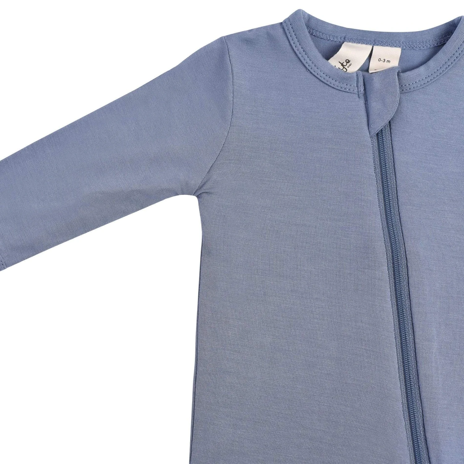 Zippered Footie In Slate - Image 4