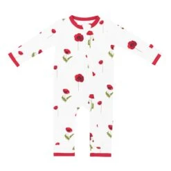 Zippered Romper In Cloud Poppies