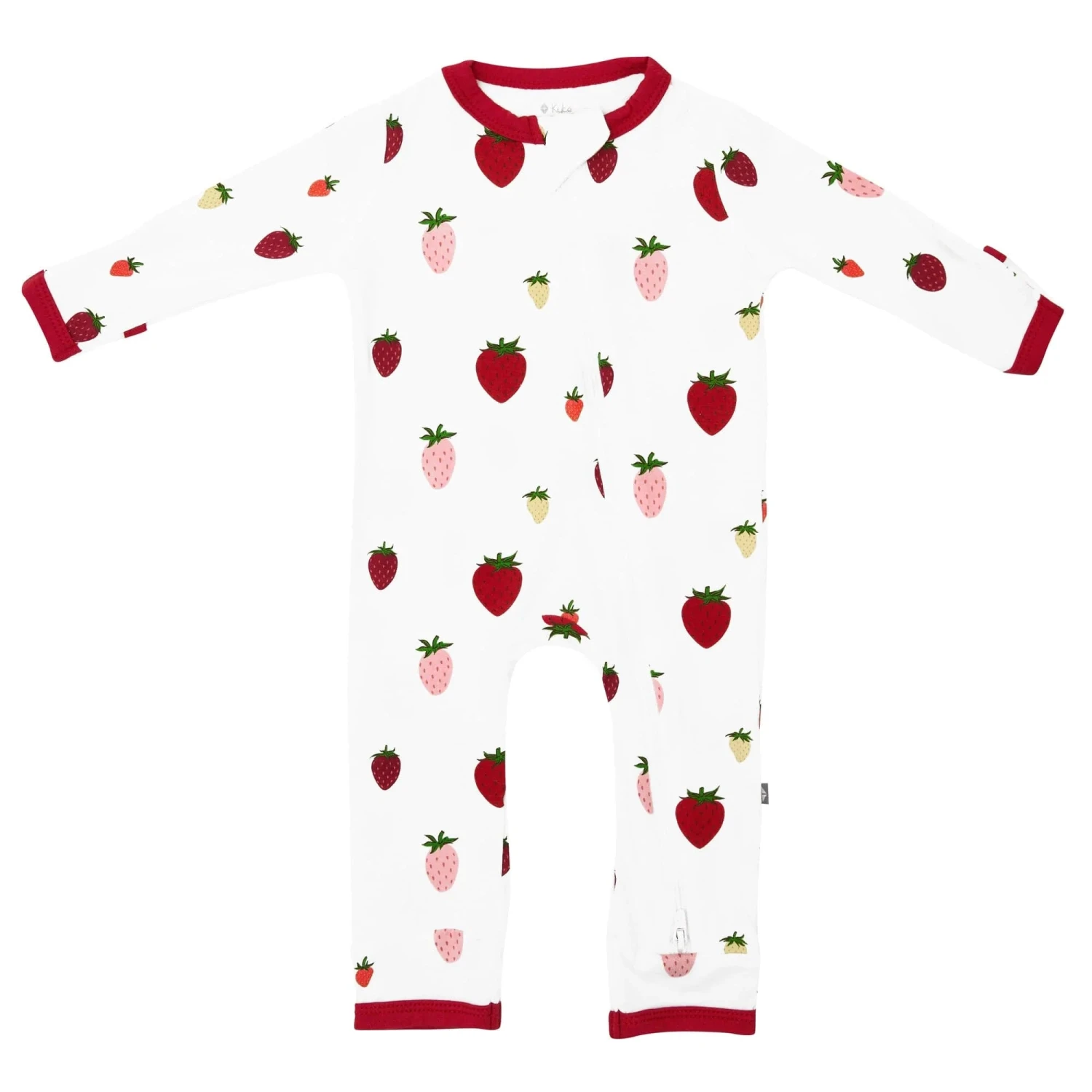 Zippered Romper In Strawberry