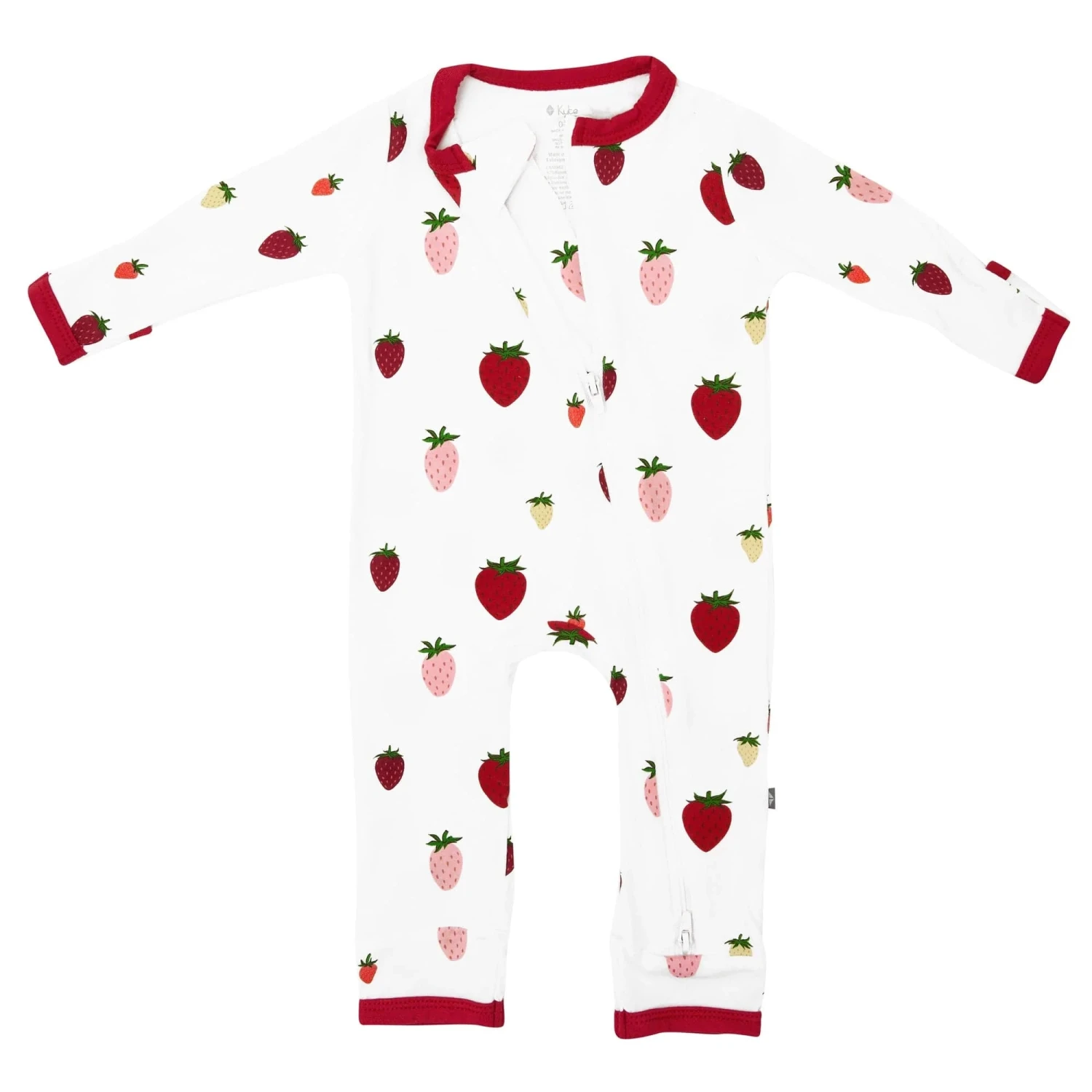 Zippered Romper In Strawberry - Image 6