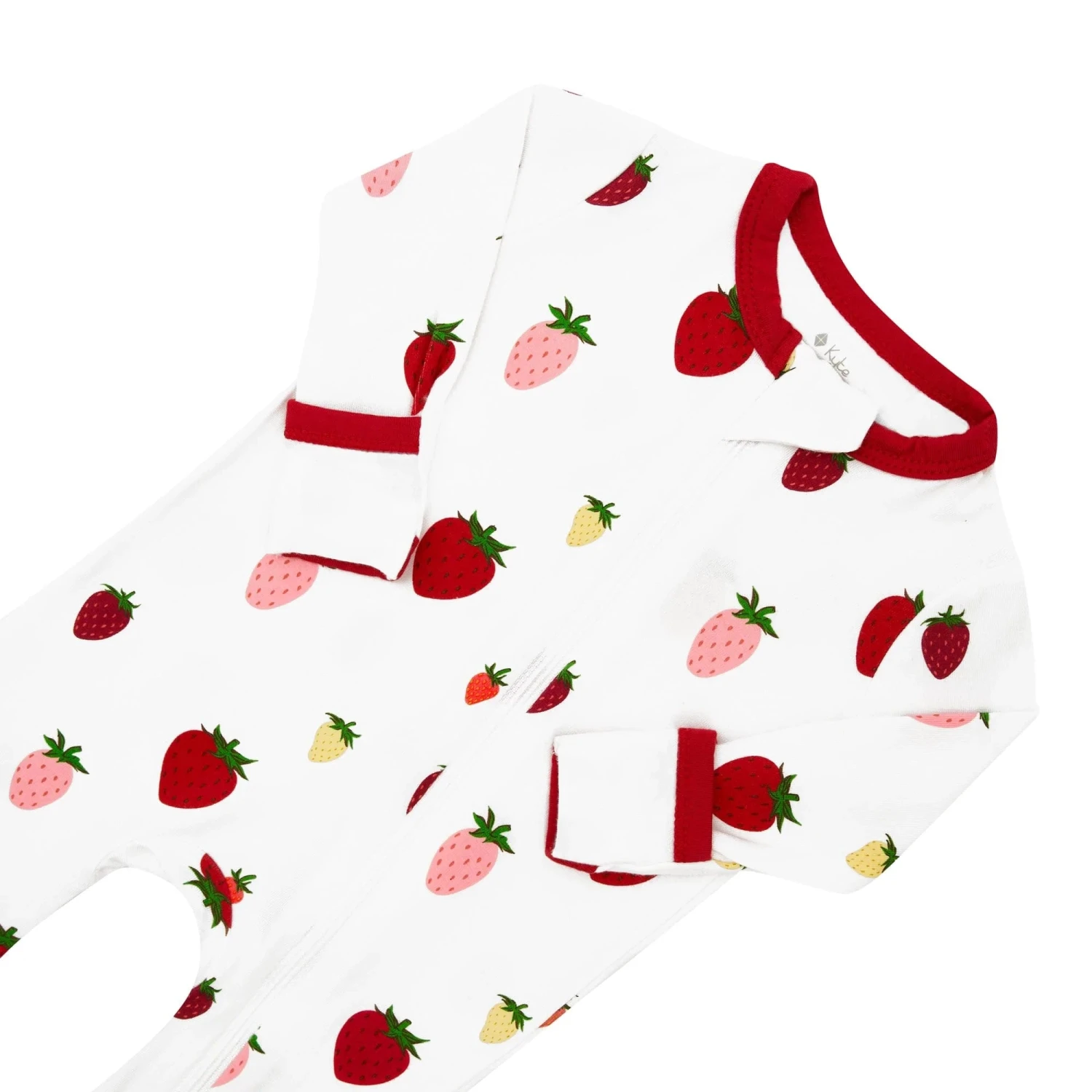 Zippered Romper In Strawberry - Image 7