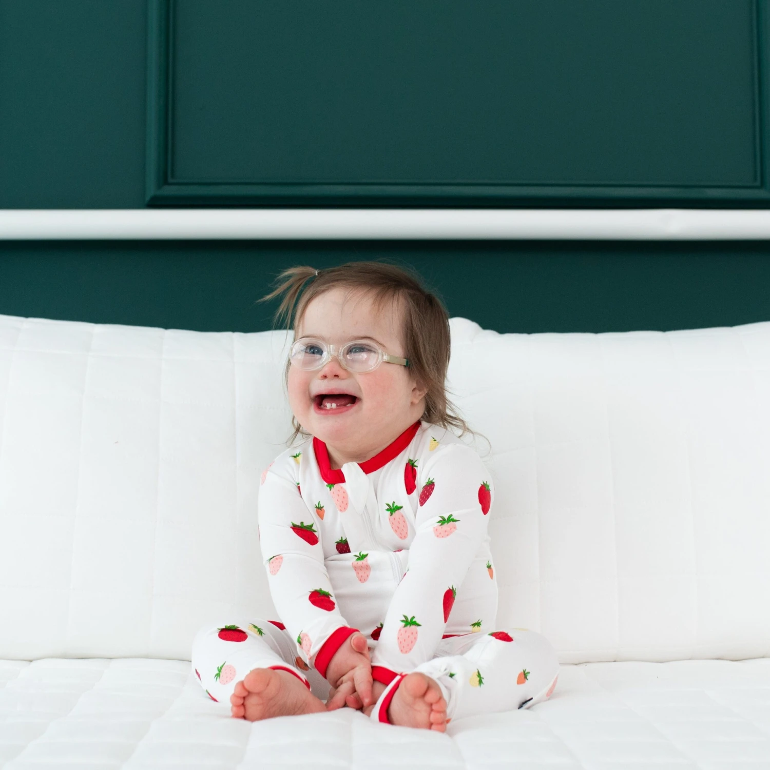 Zippered Romper In Strawberry - Image 2