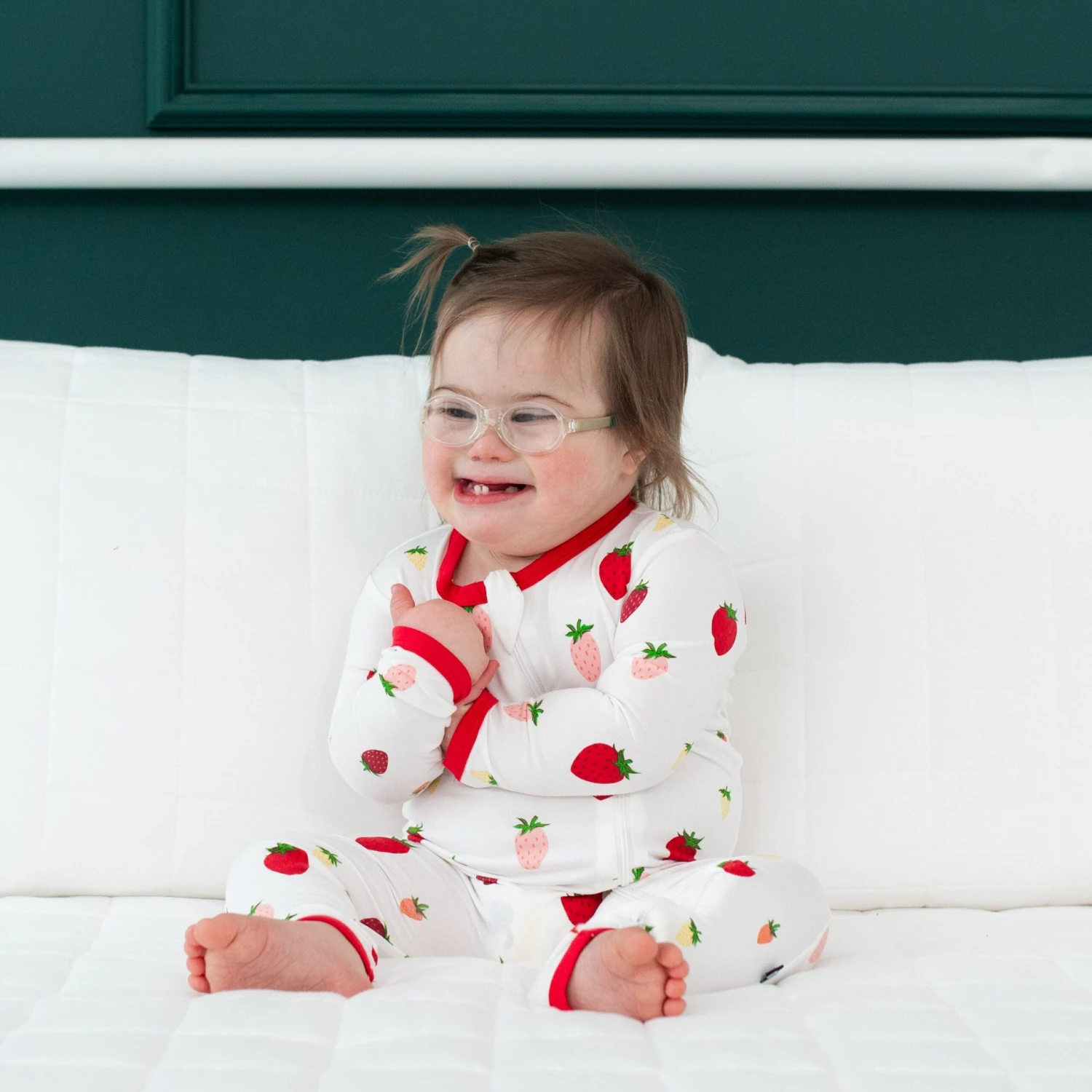 Zippered Romper In Strawberry - Image 5